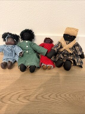 4 Handmade Vintage Cloth Dolls